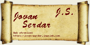 Jovan Serdar vizit kartica
